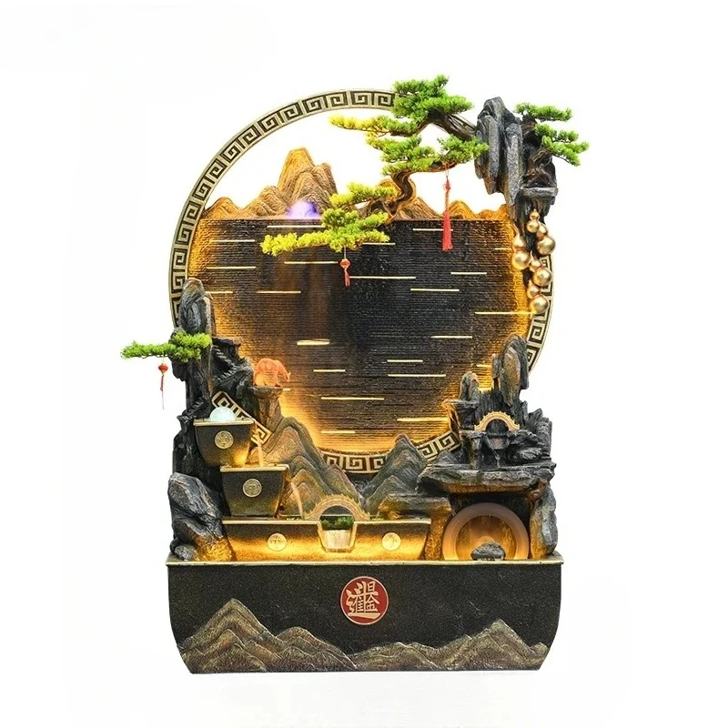 

X188Water Curtain Wall Artificial Mountain and Fountain Decoration Hallway Courtyard Landscaping Decoration Lucky Floor Landscap