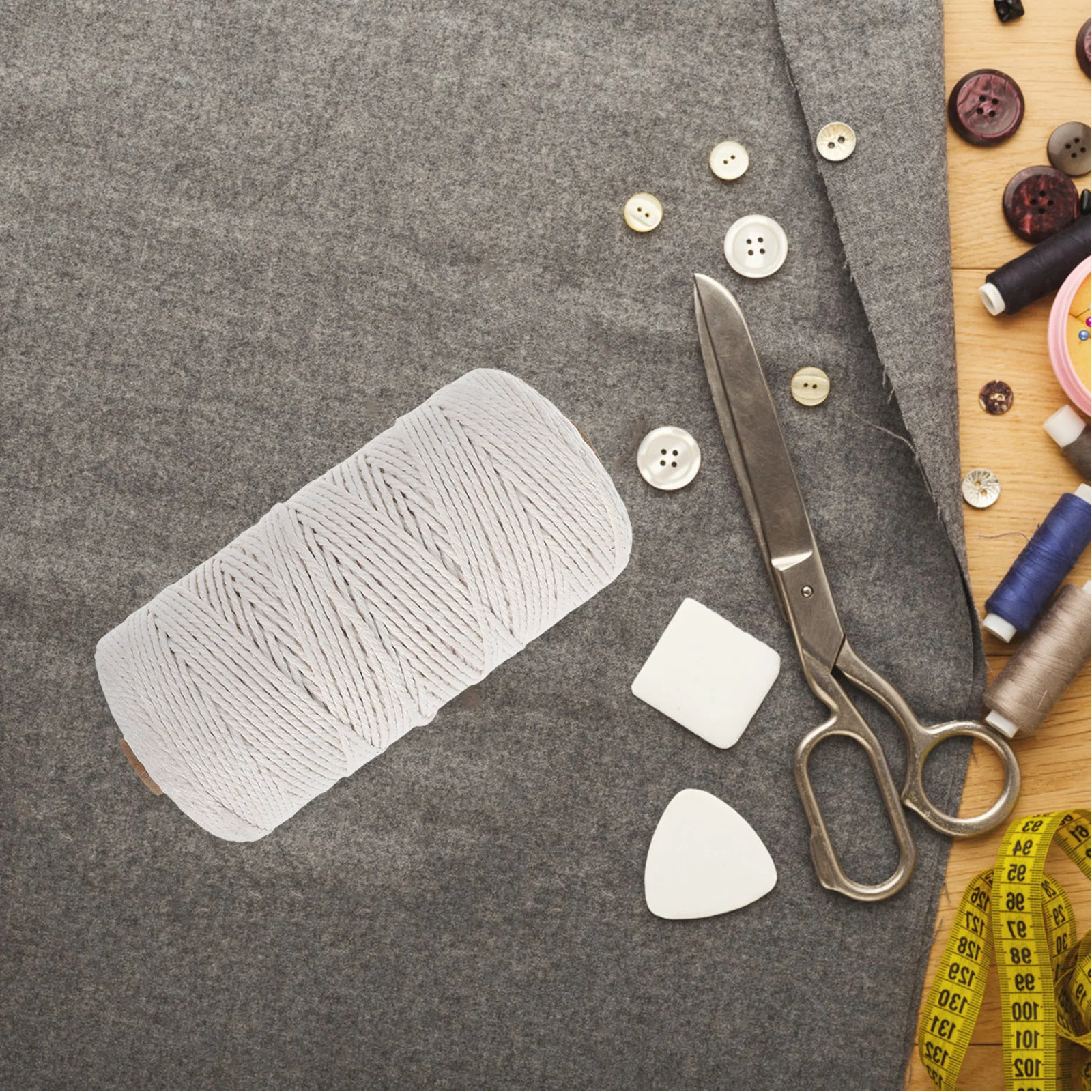 

1 Roll Cotton Rope Butcher String Kitchen Twine Beige 200M Durable Natural Macrame Cord For Crafts Wrapping Roasting Gardening