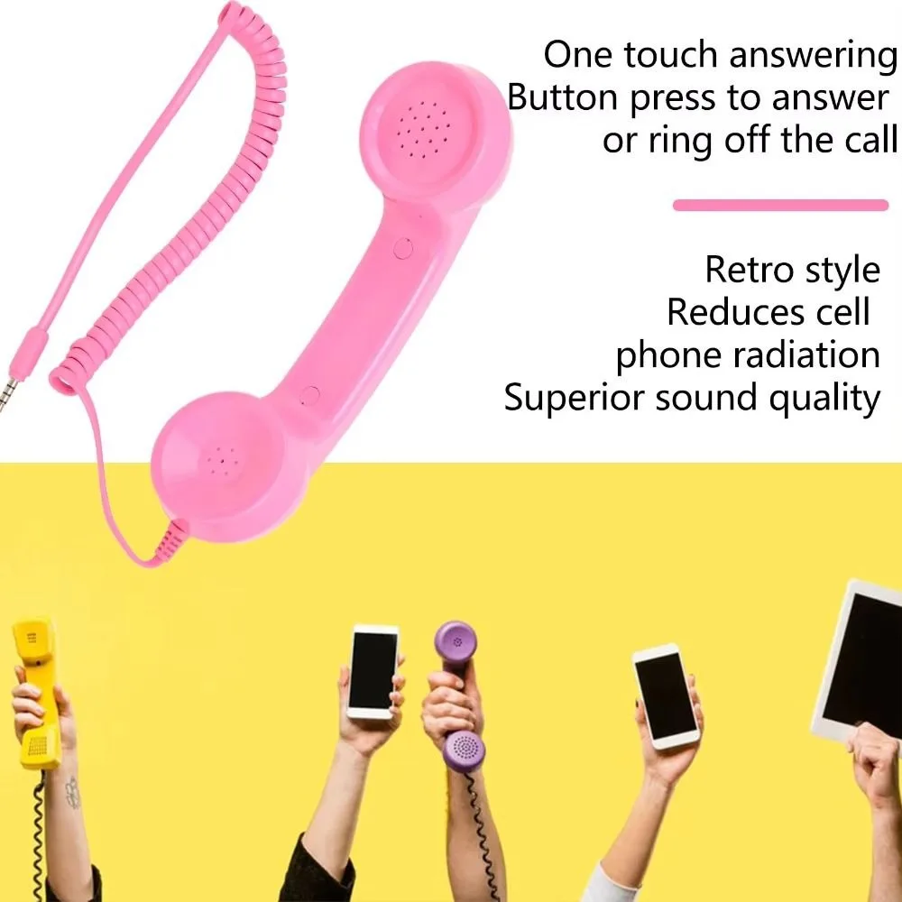 Radiation Proof Phone Handset Microphone Handheld Telephone Receiver Colorful Durable Universal Headphone