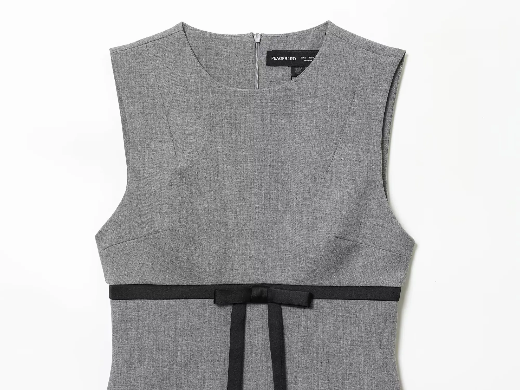 BSAY lady Butterfly knot satin texture mini dress 2025 fall new chic female back zip Round neck sleeveless vest dress mujer