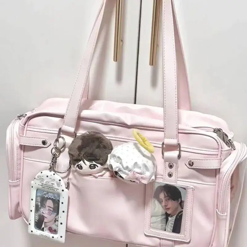 

Bloom Haruku Pink Ita Bag Women Anime College Uniform Pocket Pu Leather Shoulder Bags Student Large Capacity Handbag Wallet