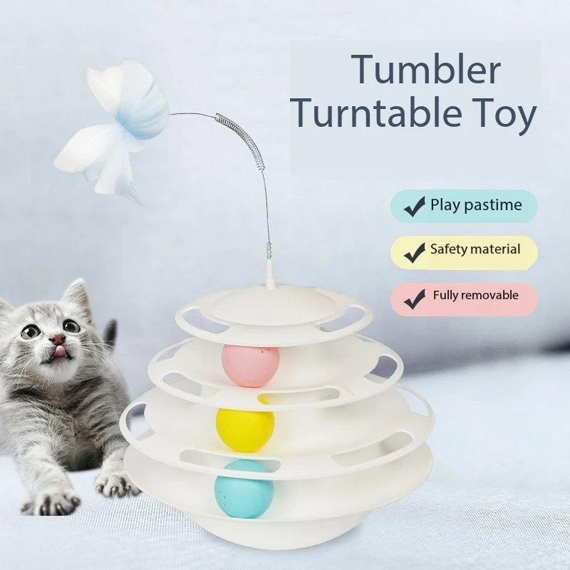 Durable Cat Toy Stick Tumbler Toy Fine Workmanship Relieve Boredom Wear-resistant Pet Kitten Cat Teaser