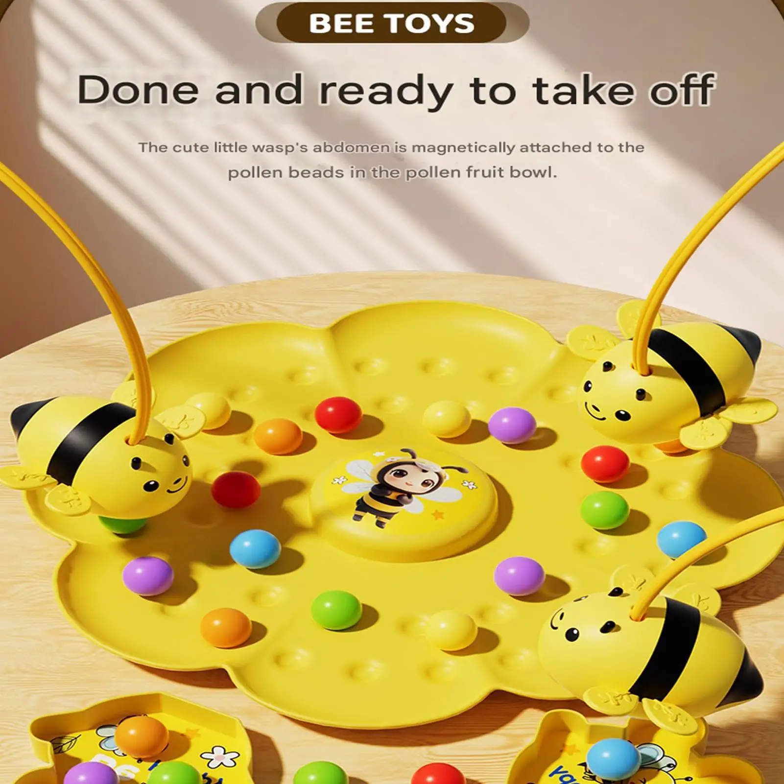 Pädagogisches magnetisches Bienenspielzeug – tragbares Familien-Partyspiel für Kinder, Erwachsene, Gruppen, Multiplayer, Reisen, Outdoor, Indoor, Garten, Picknick