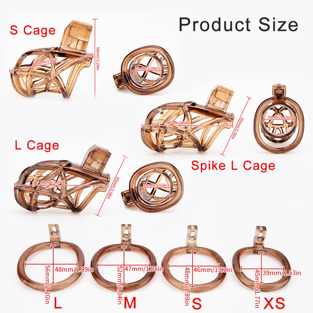 Convenient Chastity Cage Set With Spikes Male 3D Printing Lattices Cock Cage Penis Ring Chastity Belt BDSM Adult Sex Toy For Men