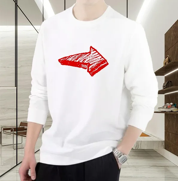 

Футболка мужская осенняя Мужская одежда Хип-хоп Бскетбол Футболка с длинными рукавами Графическая футболка Red Arrow Уличная футболка с принтом на каждый день