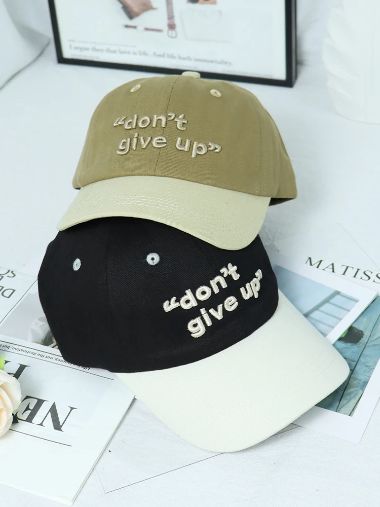 

New Color Matching Baseball Cap Ladies All Match Show Face Small Deep Hat Embroidery Letters High-grade Men's Mandibular Caps