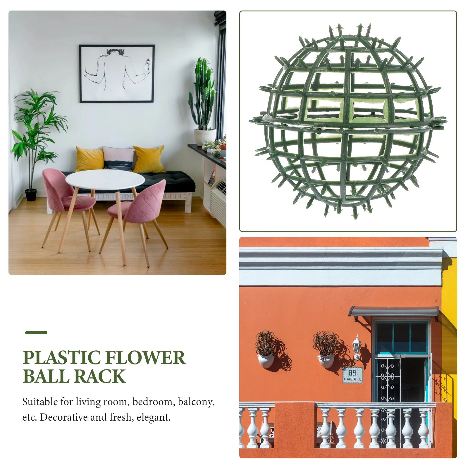 

5 Pcs Plastic Flower Ball Rack Green Artificial Plants Decor Wedding Supplies Sturdy Shelf nament Arrangement Holder