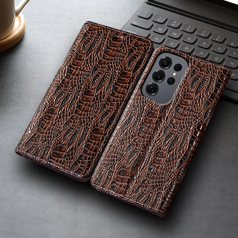 

Dragon Claw Genuine Leather Flip Case For Samsung Galaxy S21 S22 S23 S24 S25 FE Plus Ultra Edge Cover Card Cases Scratch Proof