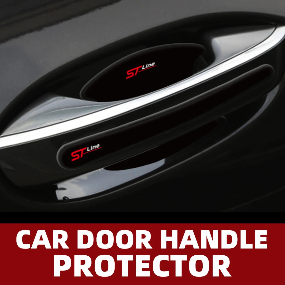 For Ford Fiesta Mondeo Fusion ST LINE Car Door Handle Bowl 4/8pcs Scratch Protective Invisible Silicon Transparent Stickers