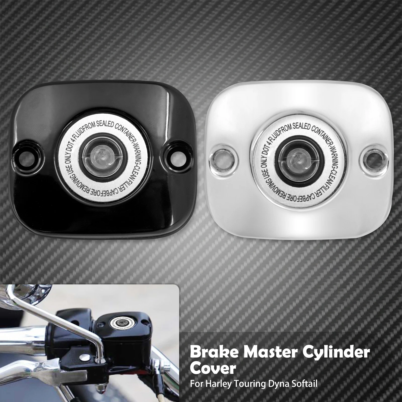 Motorrad-Hauptbremszylinder-Abdeckung vorne, Schwarz/Chrom, für Harley Touring Trike Road King Dyna Softail Street Bob Fat Boy