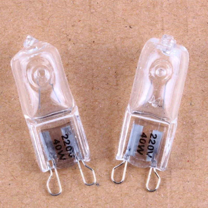 2pcs 5pcs 10pcs G9 Halogen Lamp Beads 220V 20W 25W 40W 50W 60W Table Lamp Wall Lamp Crystal Plug Bulb Explosion-proof Warm Light
