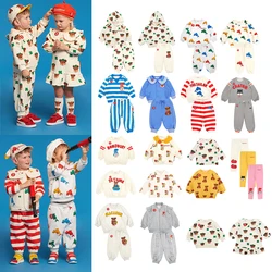 2024 New Bebe Set di vestiti per bambini neonati Set di cartoni animati felpe con cappuccio per ragazze abbigliamento per bambini felpa Casual per bambini vestiti carini per bambini