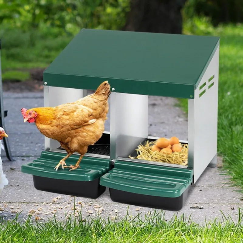 Galvanized egg laying box Two-hole chicken eggs can be hung Easy to clean Animal husbandry Artificial egg collecting box