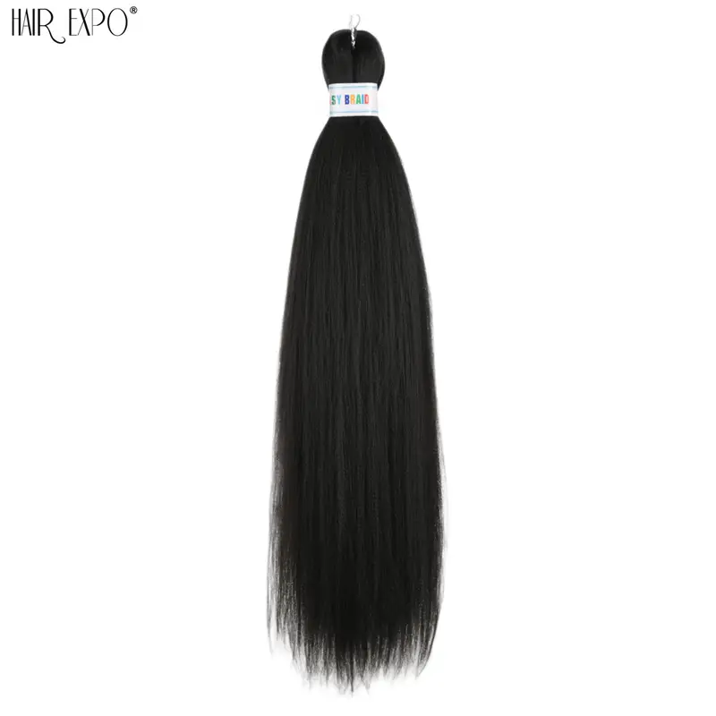 26Inch Easy Braids Hair Synthetic Colourful Pre Stretched Braiding Hair Extensions Jumbo Braids Ombre Yaki Long Straight Hair - Image 44