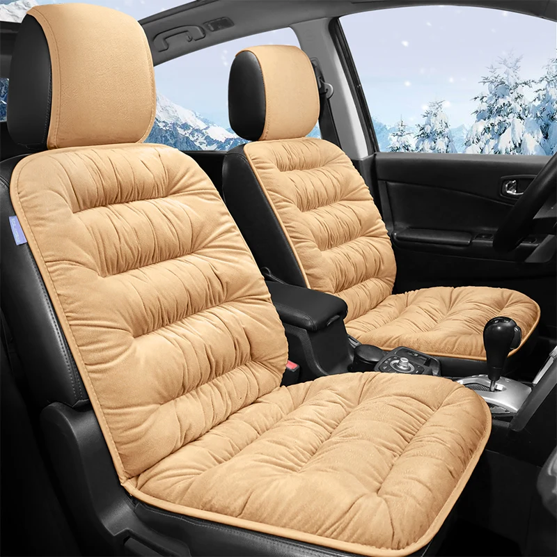 Universal Covers for Car Seats Cushion Backrest Auto Warm Winter Thicken Soft Plush Car Front Seat Pad Automobile Chair Mats