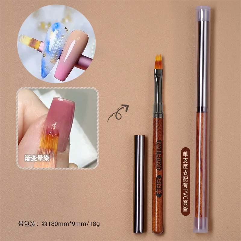 3pcs Nail Art Brush Gradient Smudge Nail Brush Lace Ombre Design Gradient Pen UV Gel Painting Drawing Flowers Pen Manicure Tools