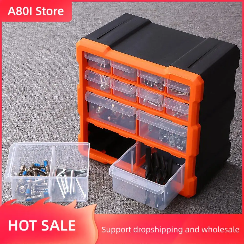 

A80I F-156D Portable Plastic Tool Parts Box Suitcase Electrician Tool Box & Drawer PP+PS Parts Storage Box