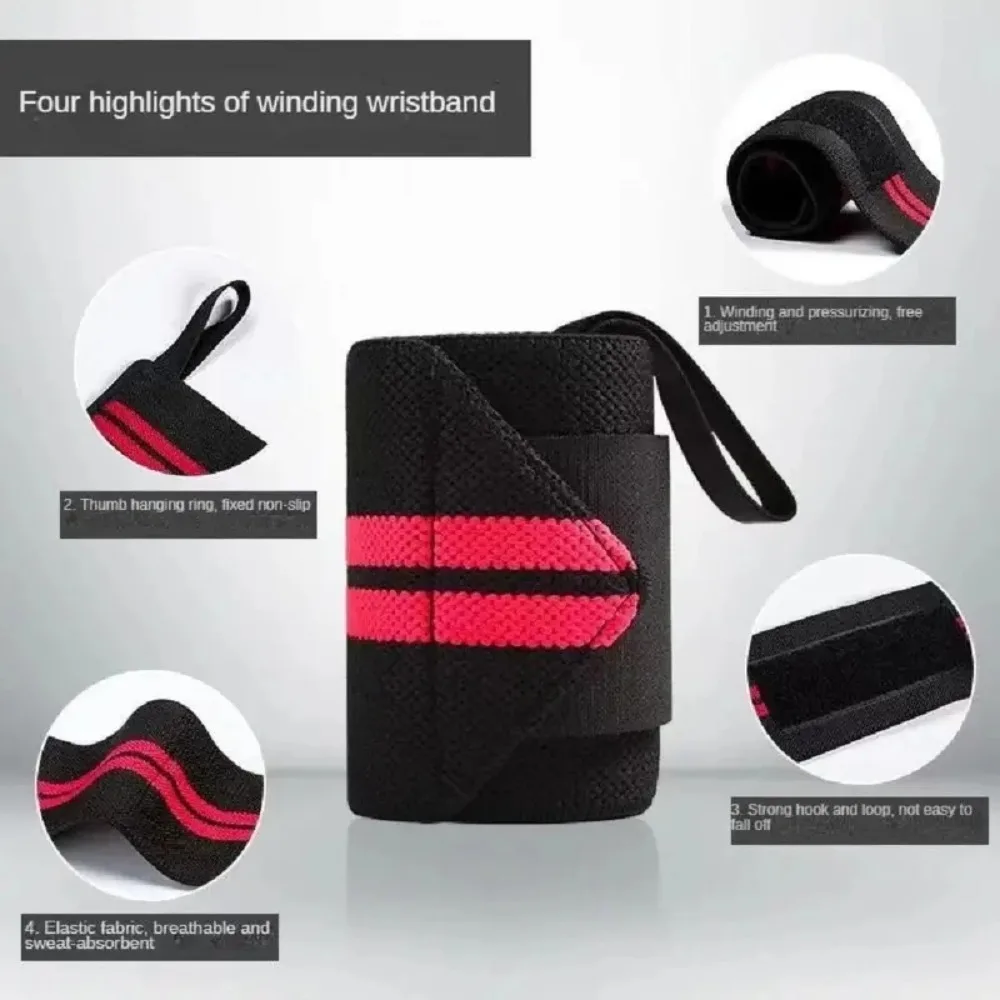2 pcs Elastic Wrist Wraps, Wrist Support Brace, Wrist Wraps Guard Wrist Band For Gym Weightlifting, Fitness Protection, Barbell image 6