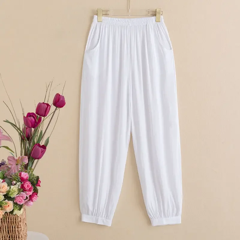 

2024 New Spring and Summer Fashionable and Westernized Relaxed High Waist Covering Belly Versatile Dance Pants Radish Pants
