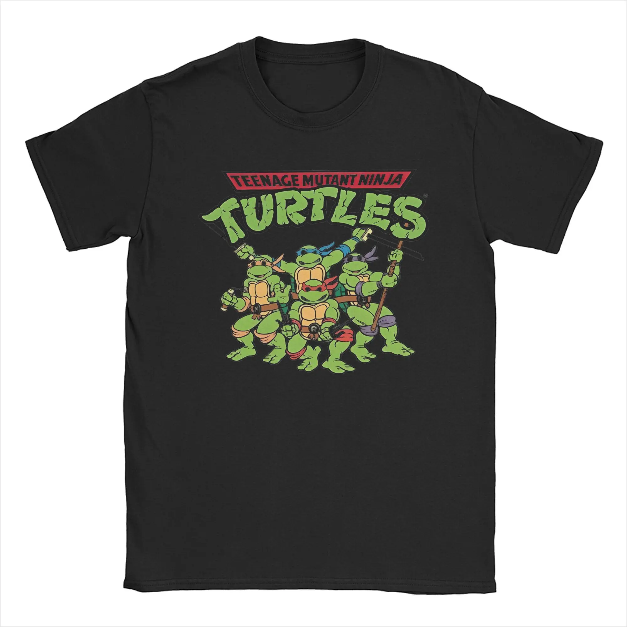 Mutants Cartoon Ninja Turtles Men T Shirt Group Vintage Tee Shirt Short Sleeve O Neck T-Shirts Pure Cotton Plus Size Clothes