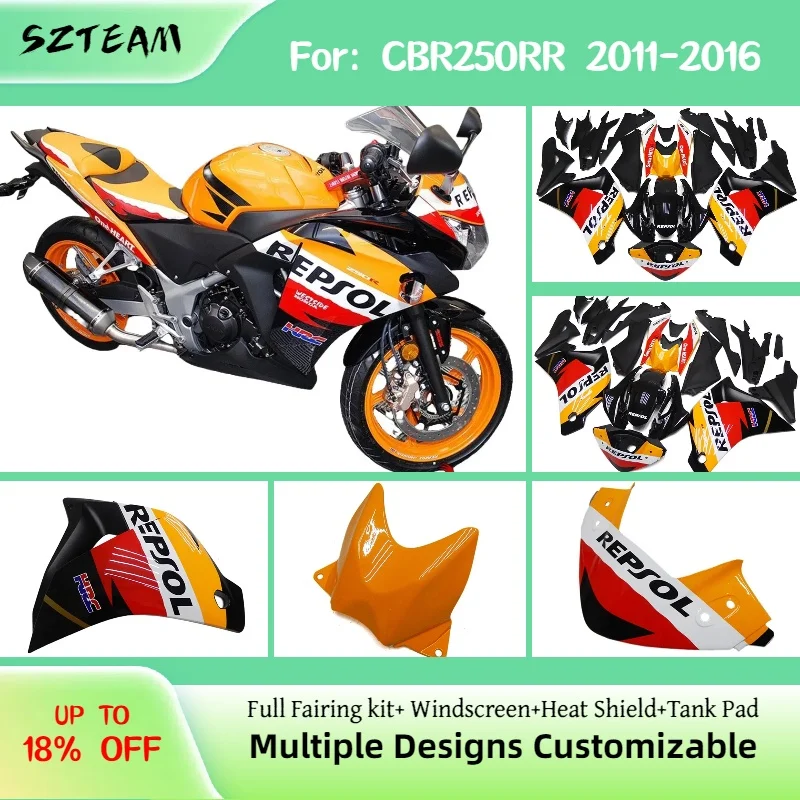 

CBR250RR 2011 2012 2013 2014 2015 2016 Body Works Cover Fairings for Honda CBR 250RR 11-16 Injection Fairing Kit
