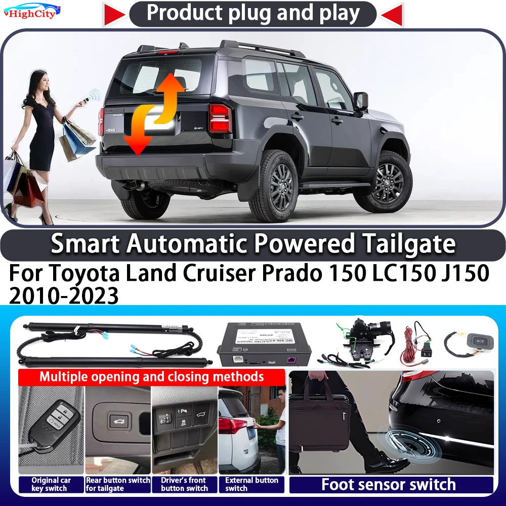 

For Toyota Land Cruiser Prado 150 LC150 J150 2010-2023 Smart Automatic Powered Tailgate Key Trunk Lift Close Kit Power Tailgate