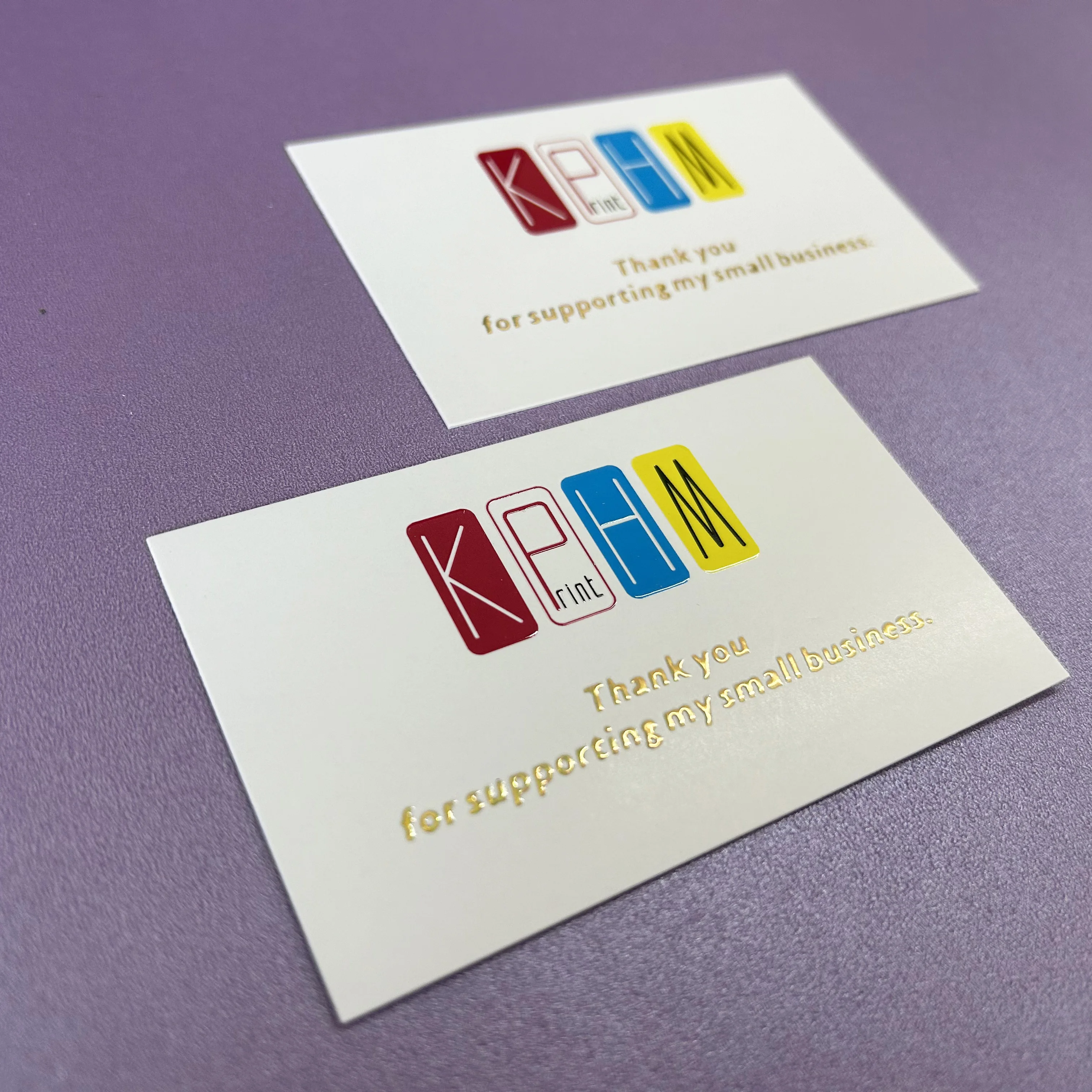 200PCS Stereoscopic UV, Cold Hot Gold and Silver Laser Effect 320g Personalized Customized Logo Business Card Thank Card