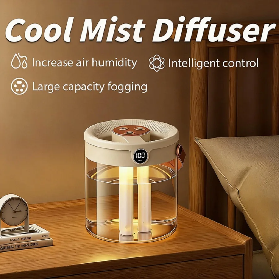 

Бесшумный увлажнитель воздуха с автоматическим отключением, большой емкостью, для дома, офиса, спальни, с дизайном под дерево и индикатором уровня воды