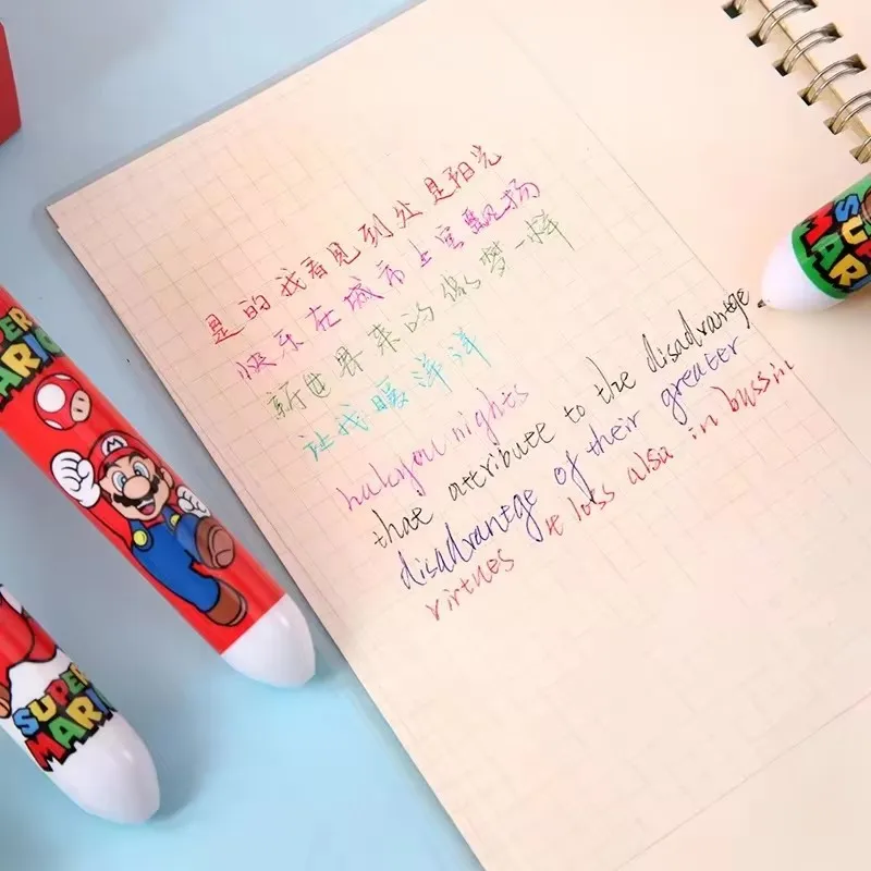 12/36pcs Super Mario Cartoon 10 Colors Ballpoint Pen Cute Cartoon Gel Pen Student Supplies Stationery Wholesale