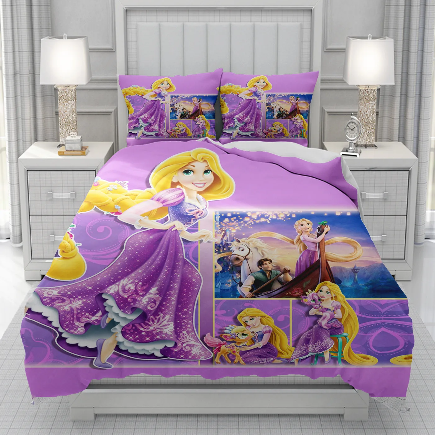 Jasmine Princess Disney Duvet Cover men women/Children KID Printing cartoon Bedding Set  Comforter Bed Soft Comfortable