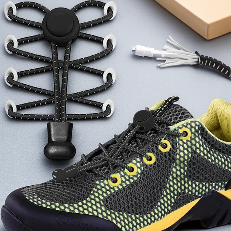 

Tieless Elastic Shoelaces for Kids and Adults No Tie Heavy Duty Strong Lock Speed Laces for Sneakers and Sports Shoes 1 Pair