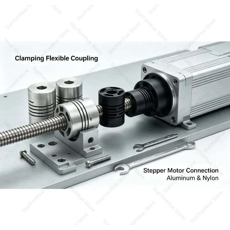 For Clamping‑Type Flexible Coupling, Nylon & Aluminum Alloy Shaft Coupler for Stepper Motor Rotary Encoder