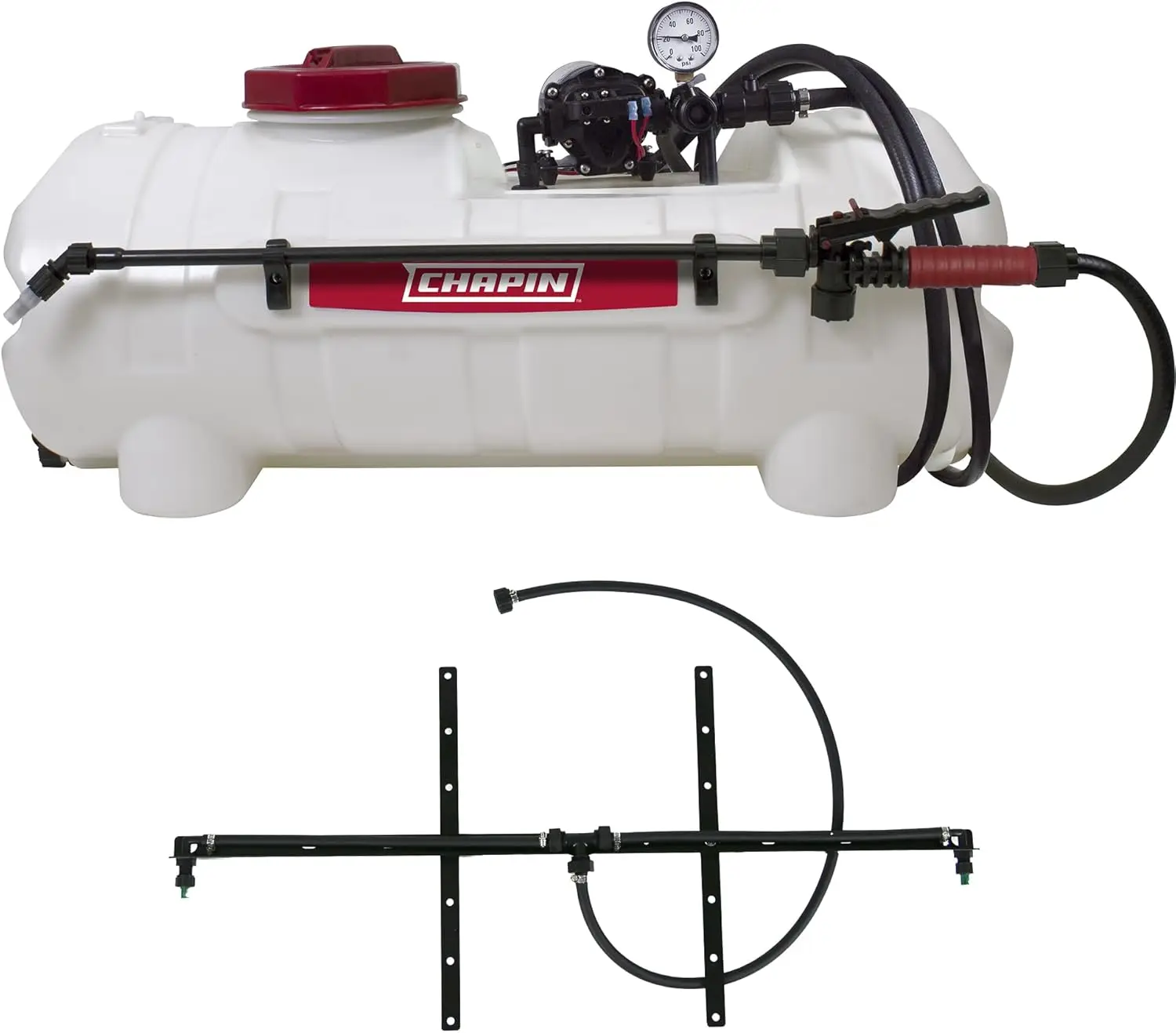 

97114: Made in The USA 15-gallon 2.5GPM/12V EZ Mount Deluxe Multi-Purpose ATV/UTV Tank Sprayer for Lawn