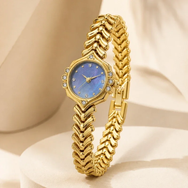 Golden Women's Bracelet Watch Top Brand Luxury Crystal Ladies Quartz Watches Fashion Exquisite Woman Watches Clock Gift Relogio