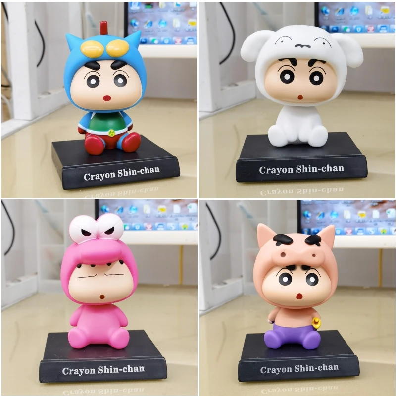 Crayon Shin-chan Shinnosuke Nohara Car Doll Shaking Head Auto Interior Kawaii Tabletop Decoration BobbleHead Kids Toys Fans Gift