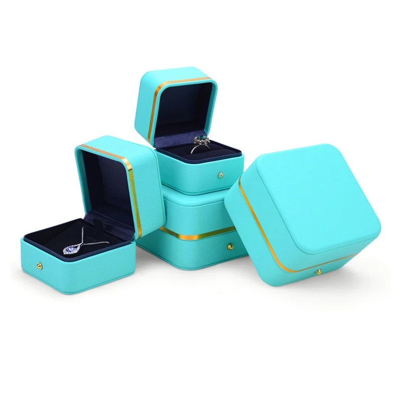 Pu Wedding Ring Jewelry Packaging Gift Box Brooch Watch Storage Case Holder Bracelet Organizer for Jewelry Store