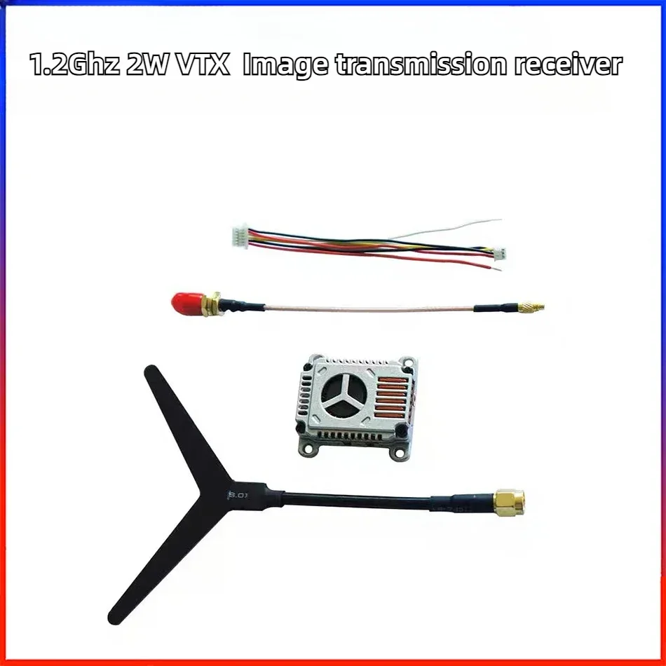 1.2GHZ 2W VTX Image Transmission Launch 9CH Drone Accessories VRX Receiver 25/2000mW Adjustable DMKR FPV Video Transmission Toy