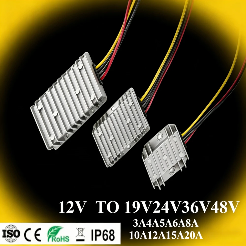 

3A 5A 8A 10A 12A 15A Step-Up Voltage Power Module 1*12V to 19V/24V/36V/48V Electric power convertersr Auto Boost Regulator CE
