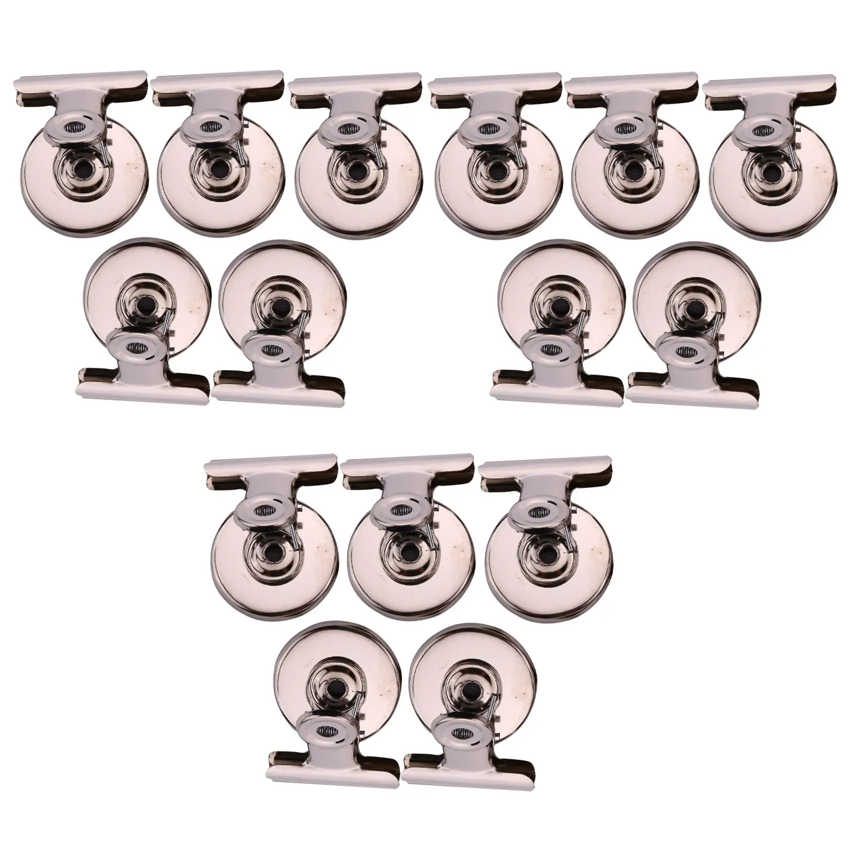 15Pcs 3Cm Magnetic Clip Magnet Refrigerator Wall Memo Note Message Holder Silver
