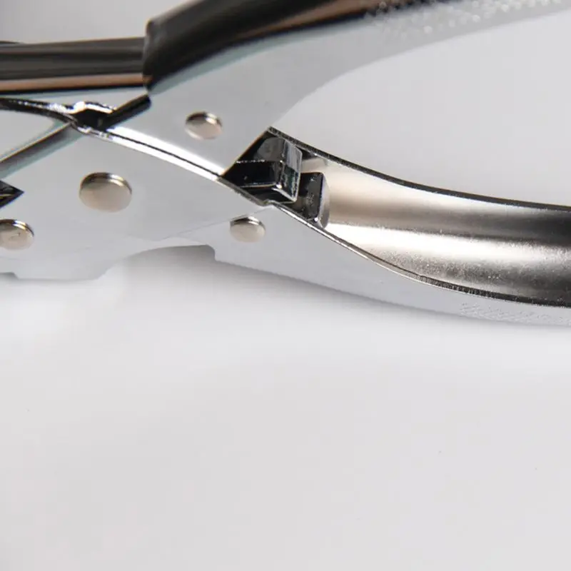 Punch Hole Puncher,Cut PVC Plastic ID Cutter Paper Tag Tool Plier Hole Identity Puncher Punch Stationery Office Card Paperboard