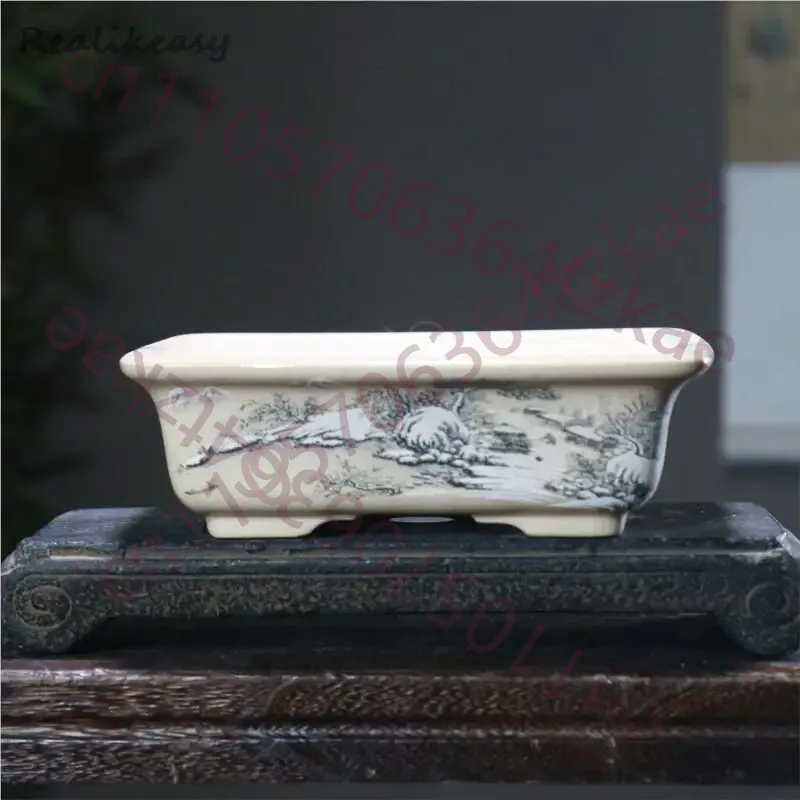 

Новый фиолетовый керамический горшок для цветов, бонсай и суккулентов, декор для дома