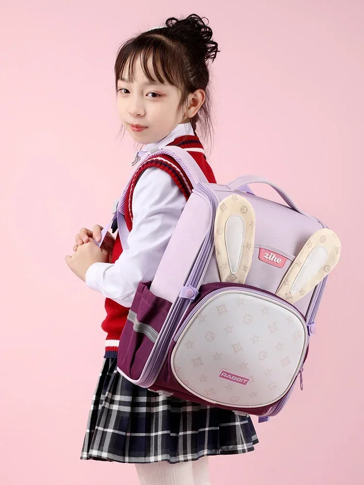 Backpack for Girls Boys Cute Rabbit School Bag Back Pack School Backpacks for Kids Kawaii Bookbag for Elementary Middle School