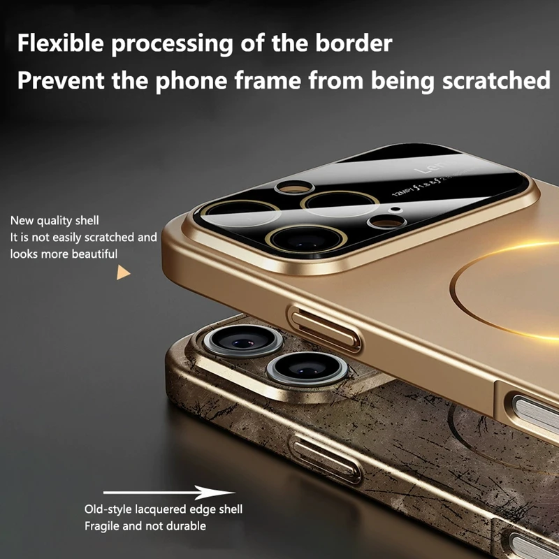Оригинальный чехол Xiaomi Glass Nano Matte для iPhone 17 16 15 14 13 Pro Max магнитный Magsafe беспроводная зарядка Armor Фото №2