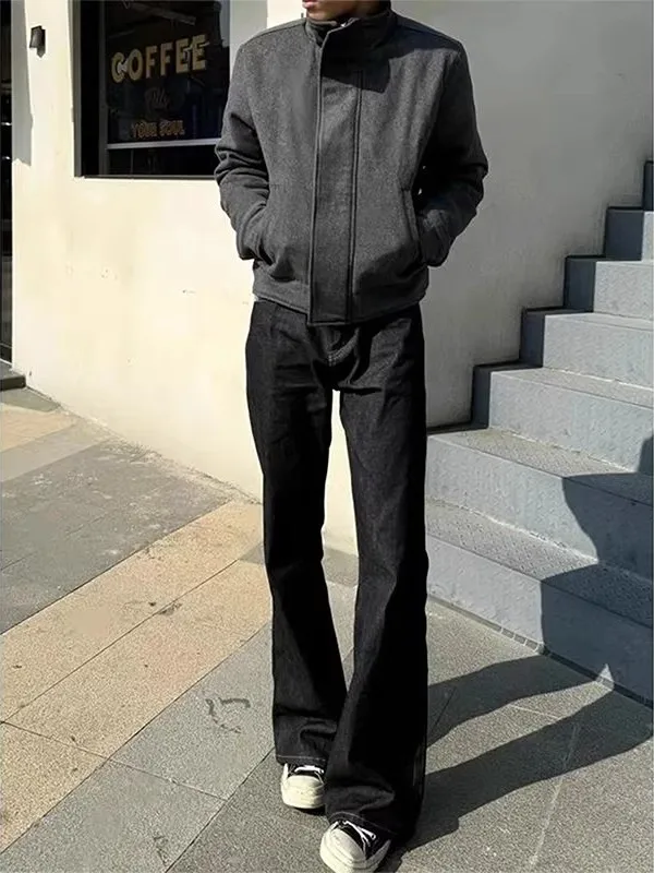 

Американские ретро-джинсы Original Bull Knife: модные мужские джинсы с эффектом потертости, зауженные прямые брюки с легким клешем в стиле High Street