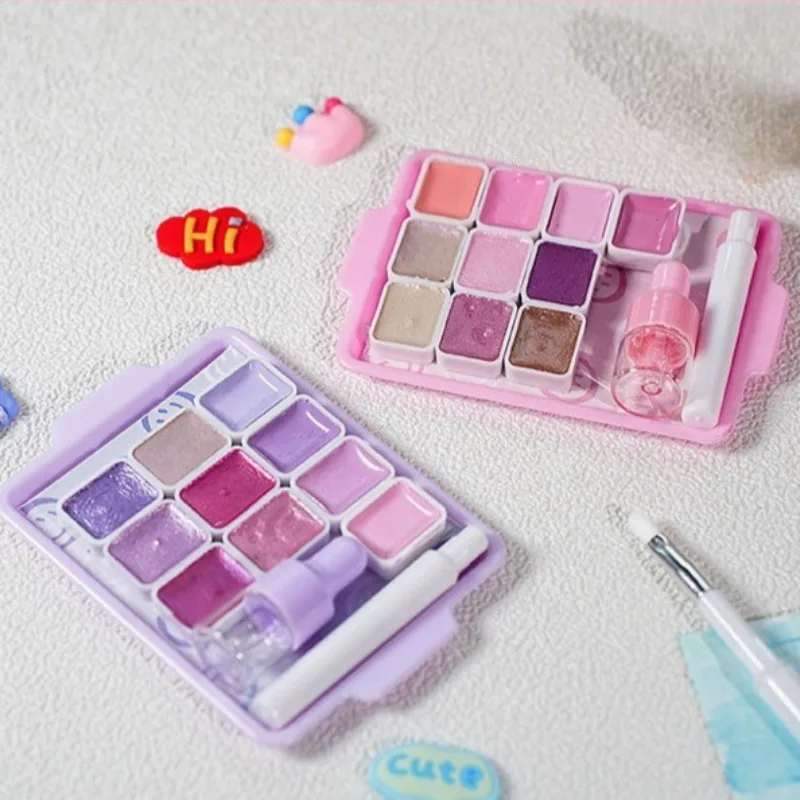 Cute Tray Watercolor Macaroon 10Color Portable Solid Pigments Set Beginner Outdoor Travel Painting Graffiti Paint Art Supplies