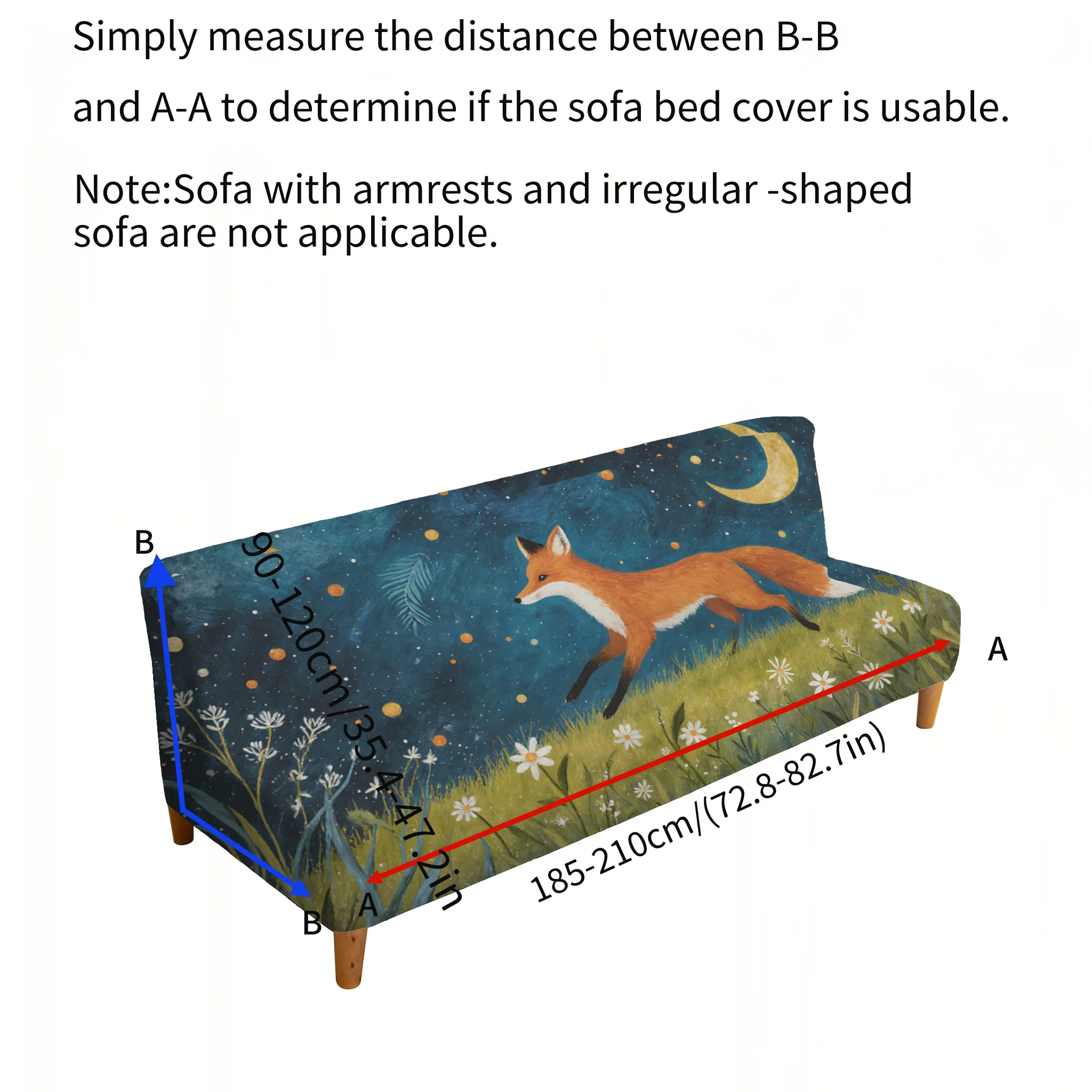 Fox moonlight elastic sofa cover, non-slip and scratch-proof furniture protective cover, easy to install