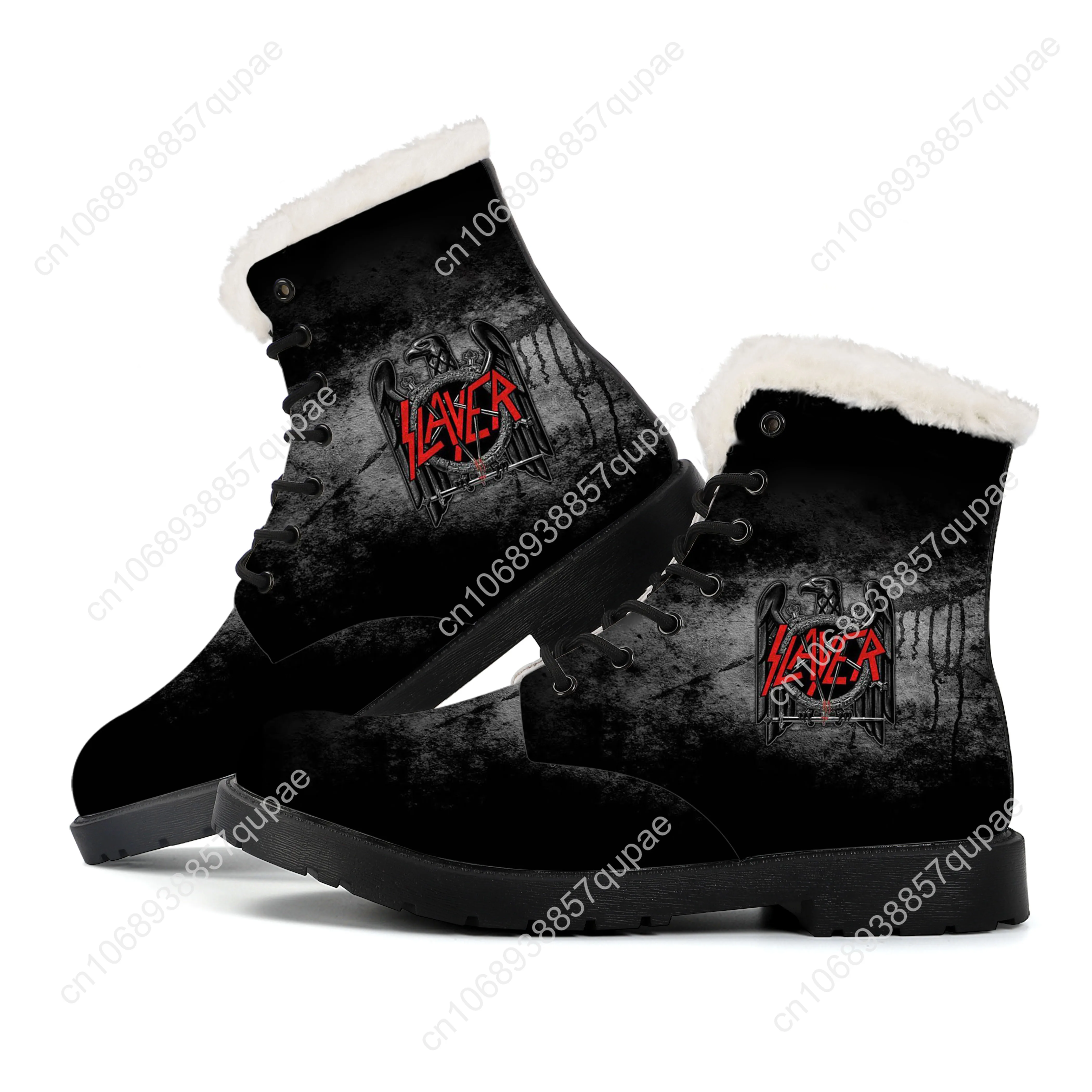 Slayer Heavy Metal Rock Band Horror Scary Plush Boots  Men Women Teenager Shoes Casual Boot Light Warm Couple Customize Shoe