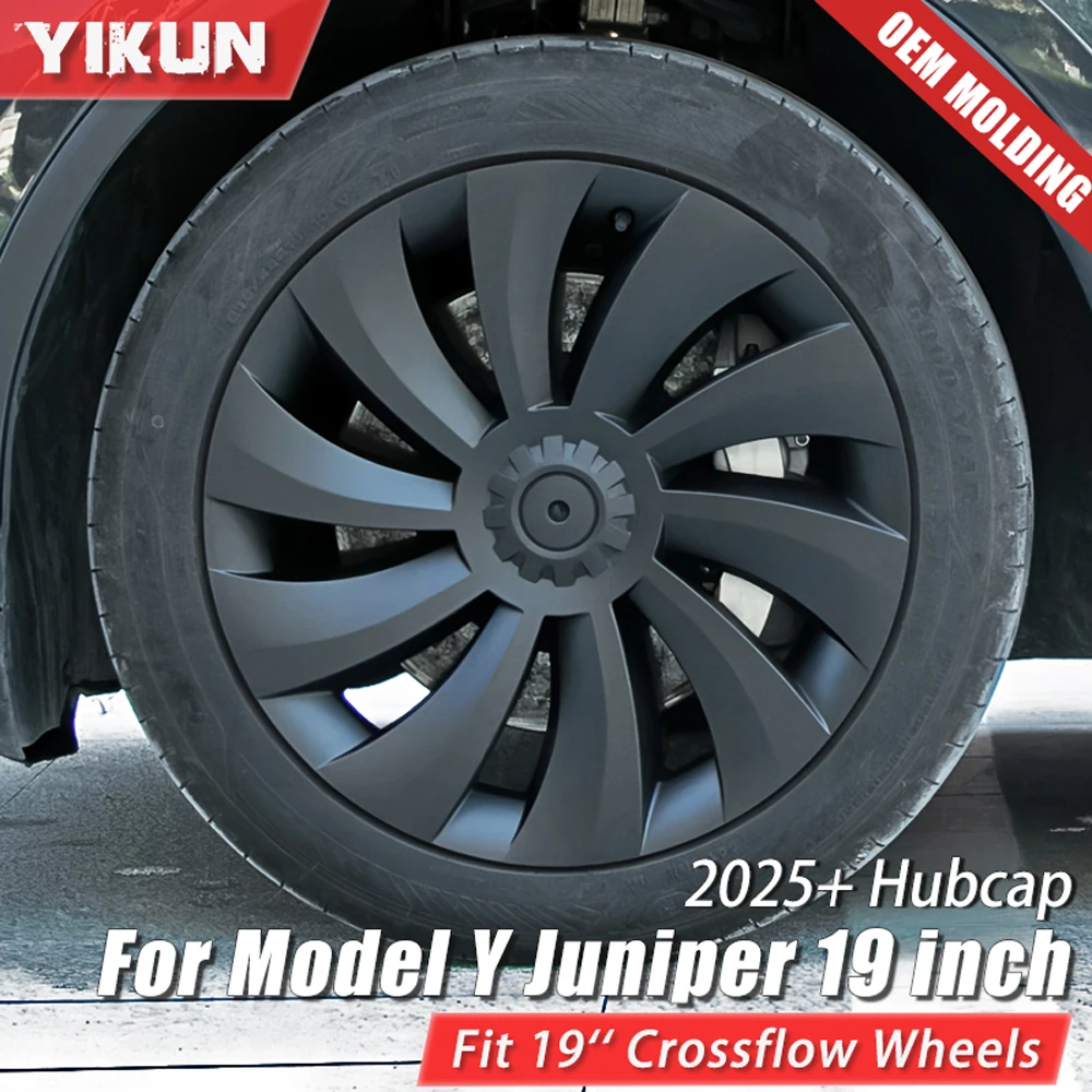 

4PCS 19 inch Wheel Cover 2025 for Tesla Model Y Juniper Accessories Performance Crossflow Wheel cap Replacement Car tools Hubcap