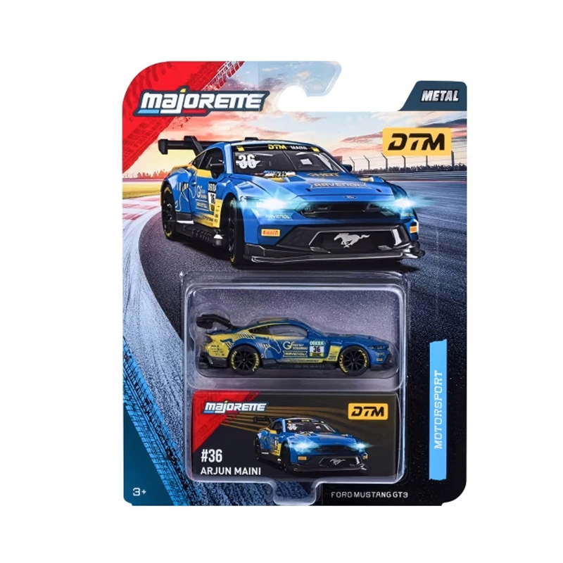 마조렛 1:64 스케일 다이캐스트 자동차 컬렉션, DTM 포르쉐 911 GT3 R, BMW M4 GT3, 포드 머스탱 GT3.