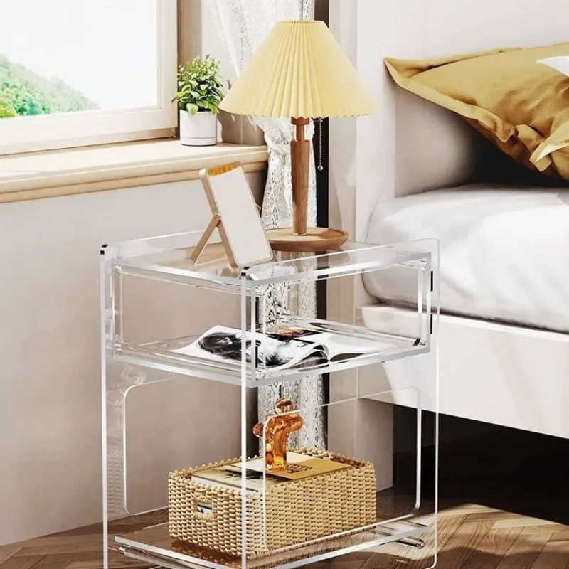 Light Luxury Acrylic Bedroom Bedside Table Nordic Simple Living Room Storage Multi-layer Small Coffee Table Ins Style